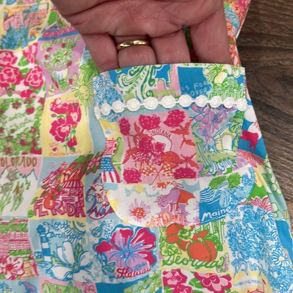 Lilly Pulitzer States Shift Dress Sleeveless,front pockets,zip up back,side bows - Picture 4 of 13